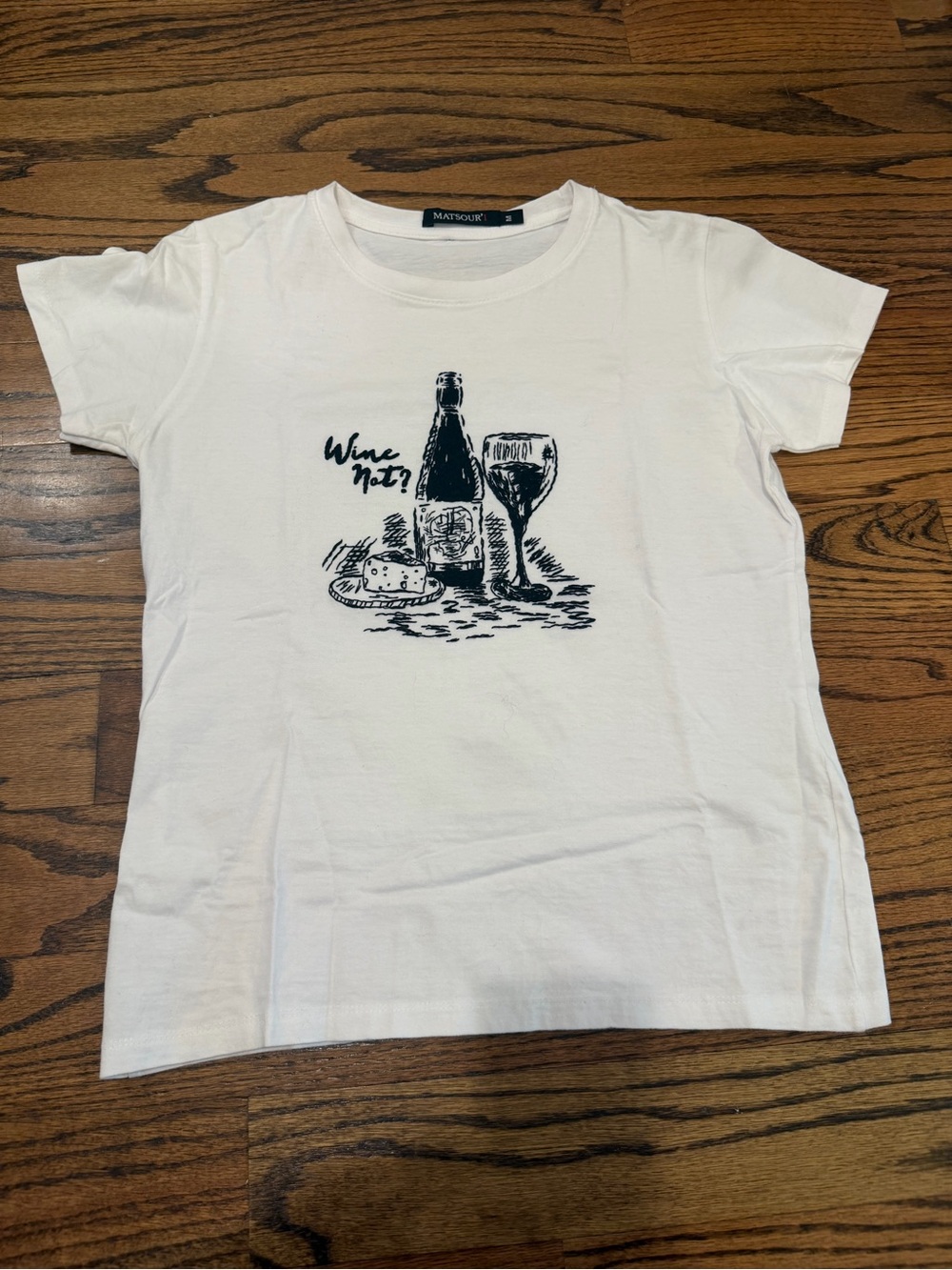 Matsour’i “Wine Not” Hand Embroidered Tee